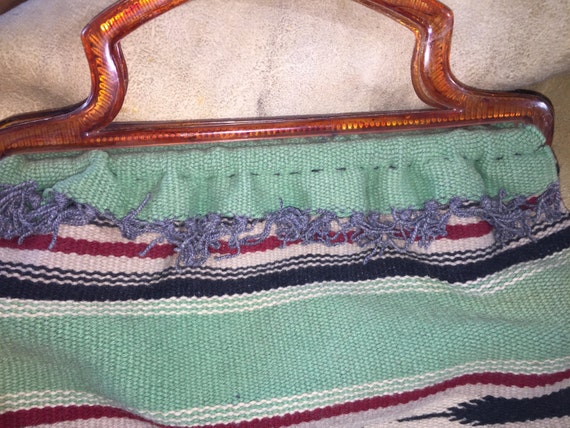 Rare Green Vintage Chimayo Bag 1930's-40's - image 2