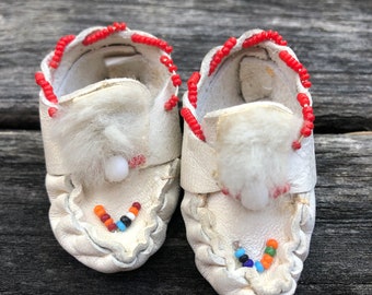 Vintage Beaded Doll Moccasins