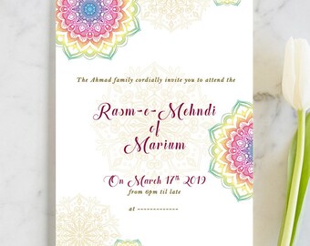 mehndi invitation etsy