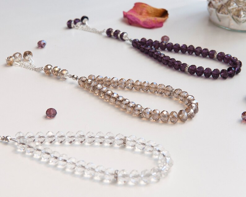 100 x Mini Tasbih 33 Perles de cristal Faveur de mariage