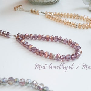 Tasbih & Oud Pouch Eid Gift / Favour 1 Mini 33 Bead Tasbih with 1 Oud Bottle Mid Amethyst