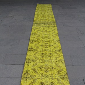 Hallway Runner Rug, Extra Long runner rug, Yellow Runner Rug, Turkish Runner Rug, Narrow Runner Rug, Stair Rug, Corridor rug, Rug,18.5x2ft
