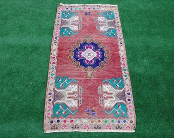 Turkish rug, Vintage rug, Small rug, Door Mat, Outdoor rug, Floor rug, Area rug, Boho Rug, Kilim Rug, Entry rug, Bedroom rug, 4'x1.7' rug