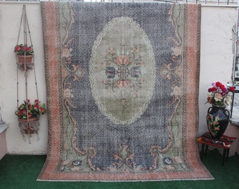 Turkish Large rug, Blue Large rug, Vintage Large Rug, 7x10 Rug, Area Rug, Living room rug, Saloon rug, Rug, Oriental Rug, 325X200cm 10x7ft