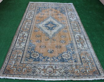 Alfombra Oushak, alfombra turca, alfombra vintage Oushak, alfombra desgastada, alfombra decorativa, alfombra Oushak para decoración del hogar, alfombra, 250 x 145 cm, 8 x 4,7 pies
