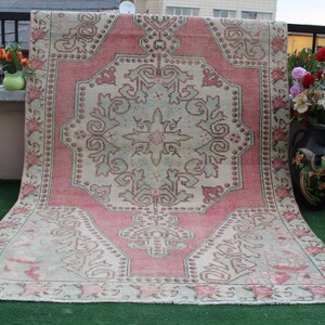 Turkish Rug, Oushak Rug, Vintage Rug, Faded Rug, Area Rug, Tribal rug, Kilim Rug, Livingroom Rug, Rug, Distressed Rug, Rugs, 213x136cm7x4ft