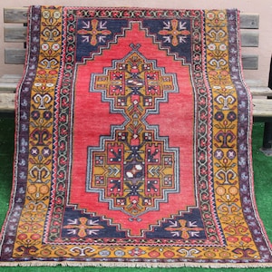 Turkish  Rug, Oushak Rug, Vintage Rug, Handmade Rug, Kilim Rug, Oushak Rugs, Turkish Carpet, Area rug, Boho Rug, Oushak, 175x110cm 5.7x3.6ft