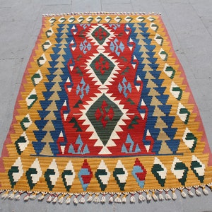 Turkish Kilim rug, Vintage kilim rug, Multicolor kilim, Decorative Kilim Rug, Home Decor Kilim, Floor Kilim Rug, Kilim, 175x108cm,5.7x3.5ft
