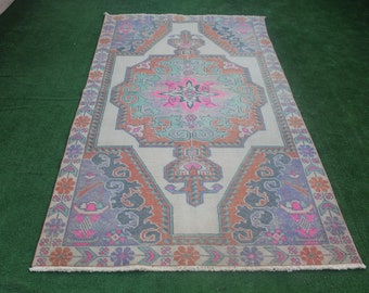 Oushak rug, Turkish rug, Vintage Rug, Muted Rug, Handknotted rug, Livingroom  Rug, Area Rug, Kilim Rug, Boho rug, Rugs, Rug 224x117cm,7.x4ft