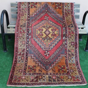 Vintage Rug, Oushak rug, Turkish rug, Bohemian Rug, Wool Rug, Oriental Rug, Vintage Carpet, Turkish Carpet, Kilim Rug, Rug 183x105cm6.x3.4ft