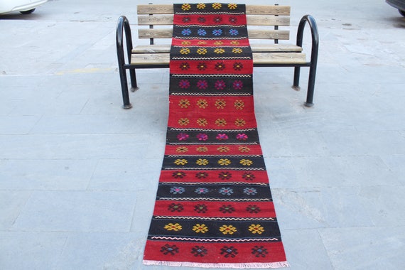 Kilim runner, Kilim  rug, Turkish kilim rug, Runner rug, Tribal Runner, Hallway  kilim, Vintage hallway, Corridor rug,  Rug, 247x62cm8.x2ft