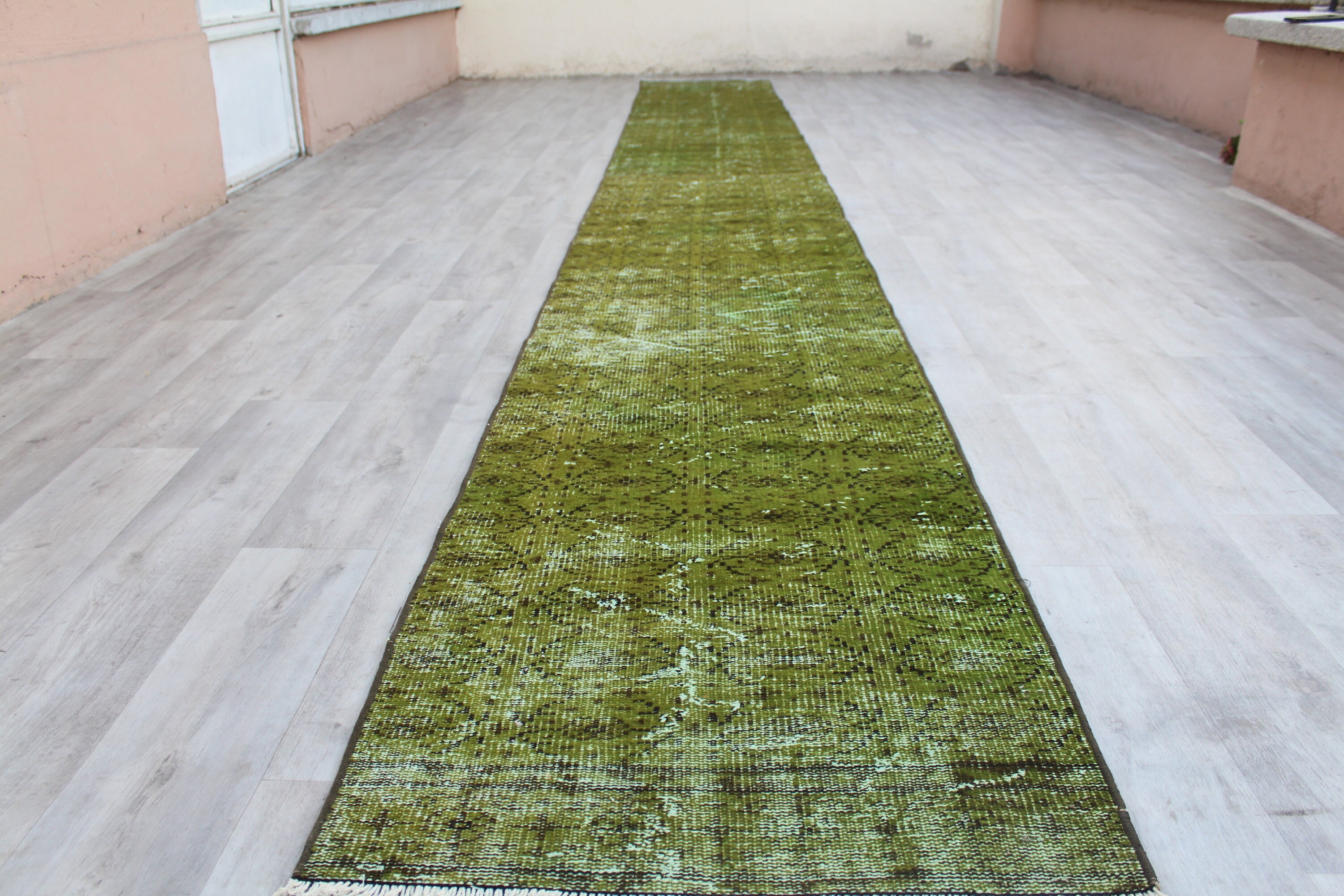 Hallway Runner Rug Long runner rug Green Runner Rug Turkish Etsy