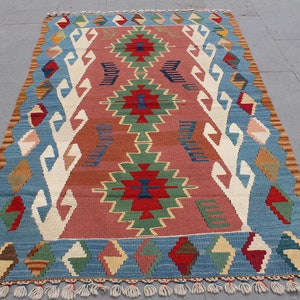 Turkish kilim, Kilim rug,  Home Decor kilim, Area Kilim Rug, Turkish rug, Handmade Kilim Rug, Area rug, Floor Kilim Rug, 166x107cm,5.4x3.5ft