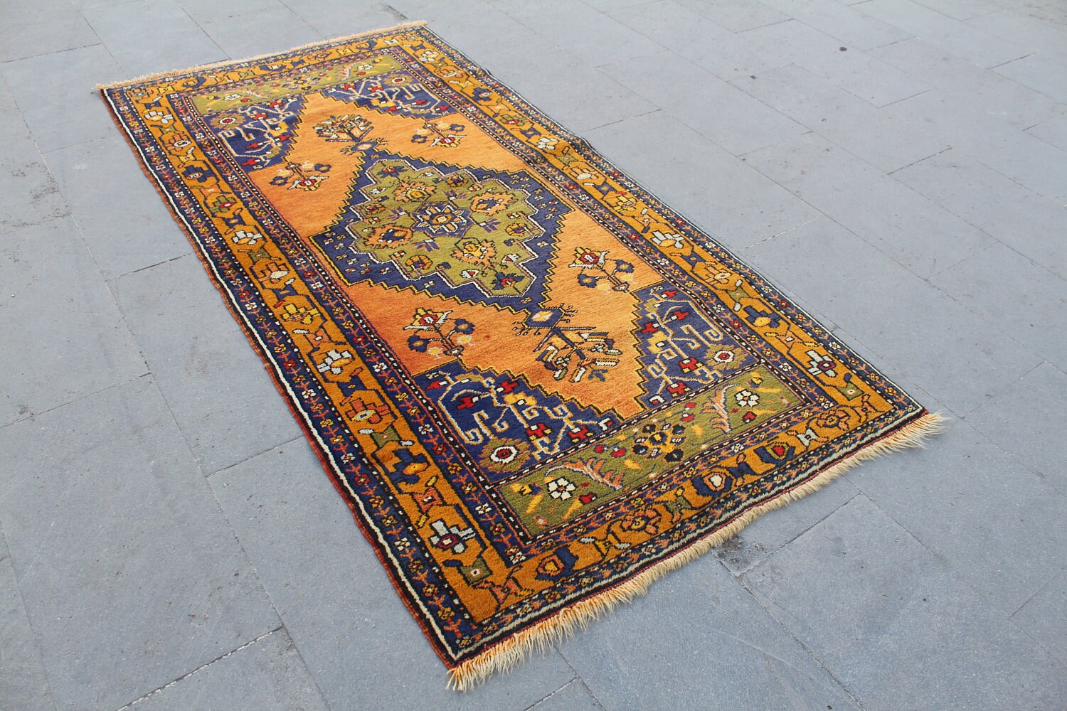 Tapis Turc, Tapis Vintage, Yahyal?, de Salon, en Laine, Turkishe Teppich, Zone, Kilim, 195x100cm, 6.