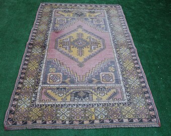 Turkish rug, Vintage Rug, Area Rug, Tribal  Rug, Oushak rug, Floor Rug, Kilim Rug, Boho Rug, Rug, Faded Rug, Livingroom  Rug,175X117cm 6x4ft