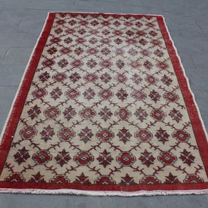 Turkish Oushak rug, Vintage Rug, Low pile Oushak Rug, Muted Color Rug, Decorative Rug, Homedecor rug, Wool area  Rug, Rug 230x141cm7.5x4.6ft