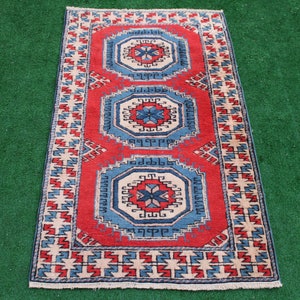 Turkish rug, Tribal Rug, Vintage rug, Area rug, wool rug, Home Decor Rug, Small rug, Anatolian Rug, Oriental rug, Boho rug 140x70cm,4x2.3 ft