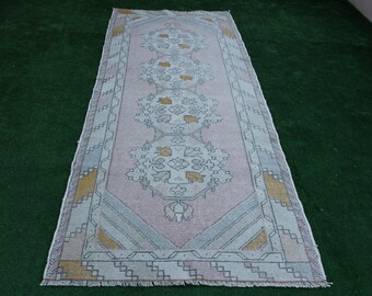 Oushak Runner Rug, Turkish Runner, Runner Rug, Oushak Runner, Hallway Rug, Stair rug, Faded Runner, Corridor Rug, Runner, Rug,272x98cm,9x3ft