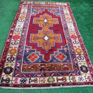 Turkish Rug, Vintage rug, Oushak rug, Oushak Carpet, Oushak area rug, Diningroom rug, Decorative Rug, Home Decor Rug, Rug,230x118cm7.5x3.8ft
