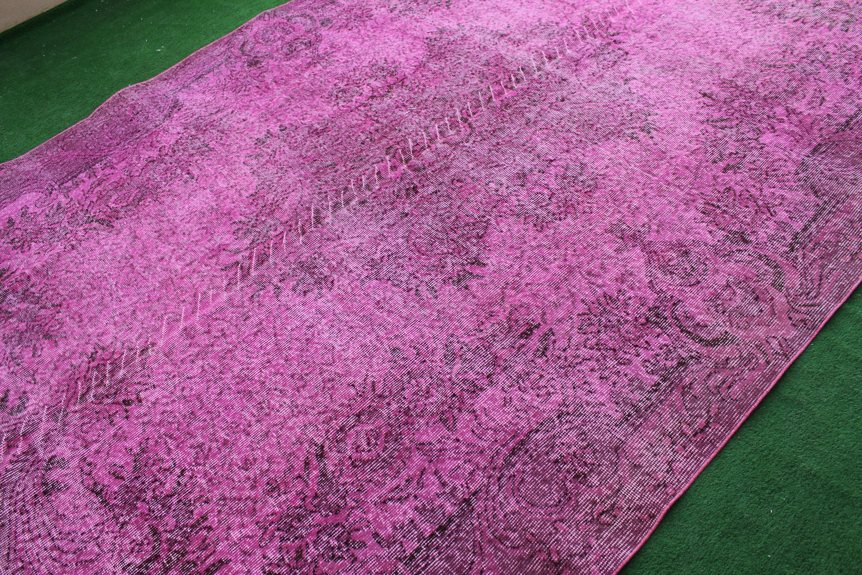 Large Size Pink Oushak Rug, Turkish Pink Overdyed Rug, Oushak Pink ...