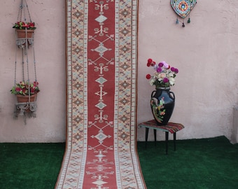 Turkish runner rug, Extra long runner, Oushak Runner, Vintage wool runner, Oushak Hallway Rug, Long Runner Rug, Rug Runner420x82cm13.8x2.7ft