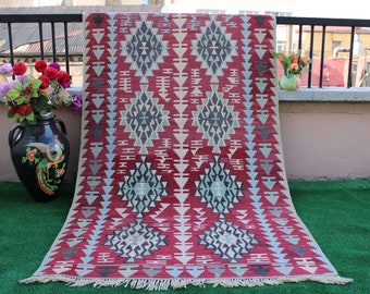 Turkish rug, Kilim Rug, Area Rug, Turkish kilim, Decorative Kilim Rug, Home Decor rug, Bedroom Rug, Kilim Rug, Boho kilim, 100x205cm 3.x7.ft