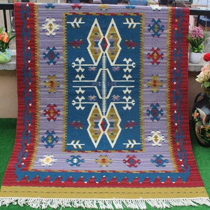 KelimTeppich, Türkischer Kelim, WohndekorAtion Kelim Teppich, Wohnzimmer Teppich, Anatolischer Kelim Teppich, Wollteppich, Teppich, Teppich 181x126cm 6x4ft