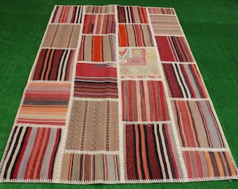78.7'x57inches Rug Handmade Rug Turkish Rug Vintage Rug Decorative
