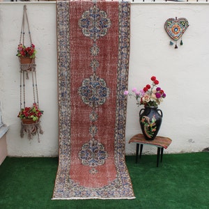 Turkish Runner Rug, Vintage Runner Rug, Hallway Runner Rug, Kitchen Runner Rug, Stair Rug, Bohemian Runner Rug, Runner Rug,Rug,344x85,11x3ft