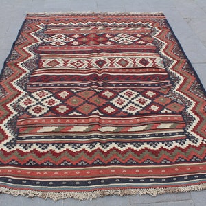 Kilim rug, Turkish rug, Handwoven Rug, Turkish kilim rug, Homedecor kilim, Decorative Rug, Area rug, Vintage kilim, Rug , 215x150cm,7.x5.ft