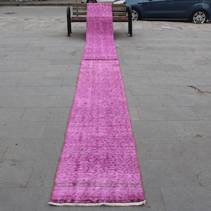 Extra long runner, Turkish Runner rug 2x20.4, Vintage runner rug, Pink runner Rug, Long Runner Rug 2x20, Kitchen runner rug, Hallway rug,
