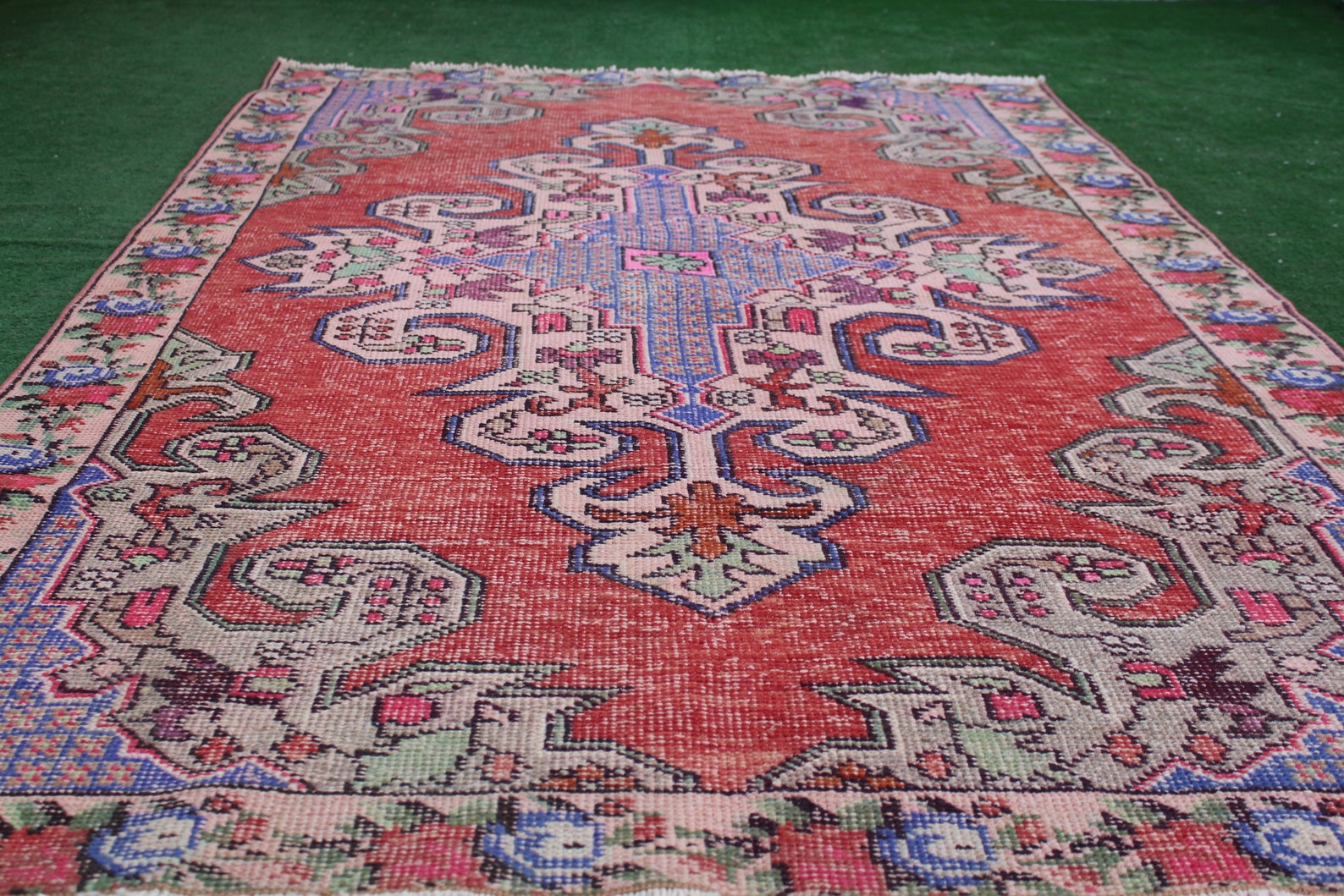 Oushak rug Turkish Rug Kilim Rug Vintage Rug Tribal Rug Etsy