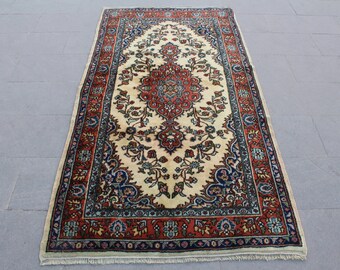 Turkish  Rug, Oushak Rug, Home Decor Rug, Wool rug, Area Rug, livingroom rug, Boho rug, Kilim Rug, Oriental Rug, Tapis, 210x108cm6.8x3.5ft