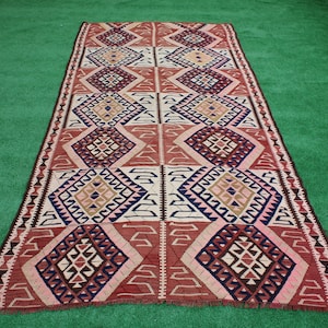 Kilim rug, Vintage kilim, Decorative rug, Turkish kilim, Traditional kilim, Area rug, Boho kilim rug, Antique kilim rug, 261x115 cm 8.5x4ft
