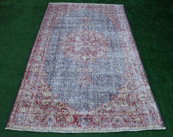 Vintage Teppich, Türkischer Teppich, Oushak Teppich, Tribal Teppich, Verblasst Teppich, Boho Teppich, Boden teppich, Wohnzimmer Teppich, Kelim Teppich, Teppich, 210x118cm, 7x4ft