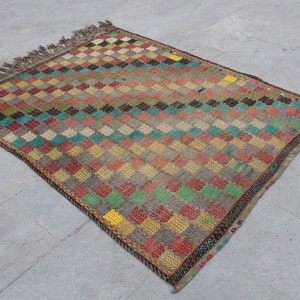 Turkish Vintage kilim, Kilim rug, Tribal wool kilim, Handmade  kilim rug, Area Rug, Handwoven Kilim, Home Decor Kilim Rug, 155x120cm 5.x4 ft