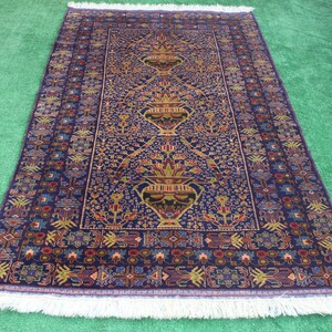 Vintage  Rug, Tribal Rug, Oriental Rug, Wool Rug, Area Rug, Unique Rug, Boho Rug, Handmade Rug, Kilim Rug, Blue Rug, Rug, 220x122cm 7x4ft
