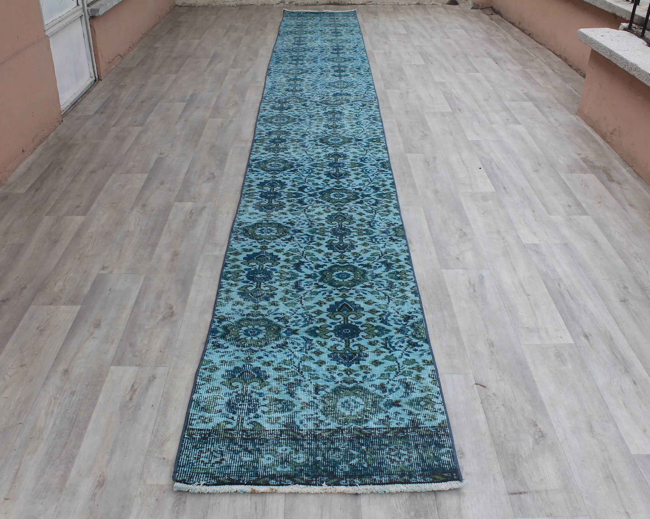 Alfombra de corredor extra largo alfombra corredor turquesa | Etsy