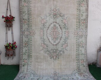 Turkish Rug, Large rug, Vintage rug, Oushak Rug, Saloon rug, Area Rug, Decorative Rug, livingroom rug, Kilim rug, Boho rug, 280x169cm9x5.5ft