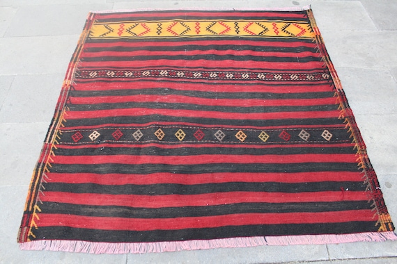 Türkischer Kelim, Quadratischer Kelimteppich, kelim teppich, kelim teppich, kelim teppich, kelim teppich, 130x130 cm4,2x4,2ft