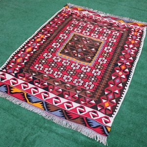 Kilim rug, Turkish rug, Vintage kilim, Area rug, Handmade kilim, Handwoven rug, Tribal kilim, Boho kilim, Collectable Rug, 153x108, 5x3.5ft
