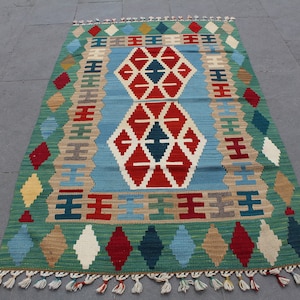 Vintage kilim rug, Turkish rug, Decorative Kilim Rug, Living room rug, Hand woven rug,  Home Decor rug, Area Kilim Rug, 160x100cm,5.3x3.2ft