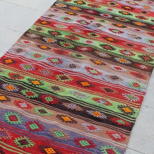 Runner rug, Turkish Kilim rug, Vintage kilim runner, hallway rug, Kilim runner, boho Runner, Wool runner, Corridor rug, 304x83cm10.x.2.7ft image 4