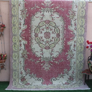 Turkish Large Rug, Large Size Rug, Oushak Large Rug, Vintage Rug,  Anatolian Rug, Area Rug, Livingroom Rug, Large Carpet, 306x191cm,10x6.2ft