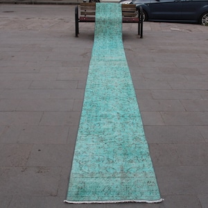 Hallway Runner Rug, Extra Long runner rug, Blue Runner Rug, Turkish Runner Rug, Narrow Runner rug, Staircase Rug, Corridor rug, Rug, 20x2ft