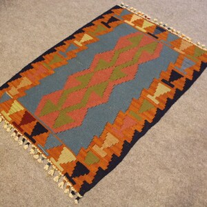 Teppich Kelim, Handgefertigter türkischer Kelim Teppich, Kelim Teppich, Kelimteppich, orientalischer Kelimteppich, 100x75cm