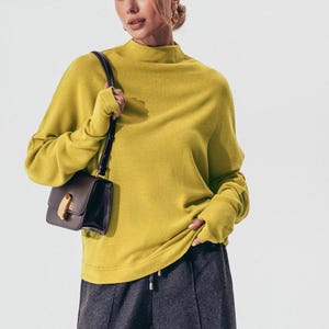 Mustard oversized sweater - Classic and Chic knitted sweater - Fall spring sweaters - Wife gift - Birthday gift