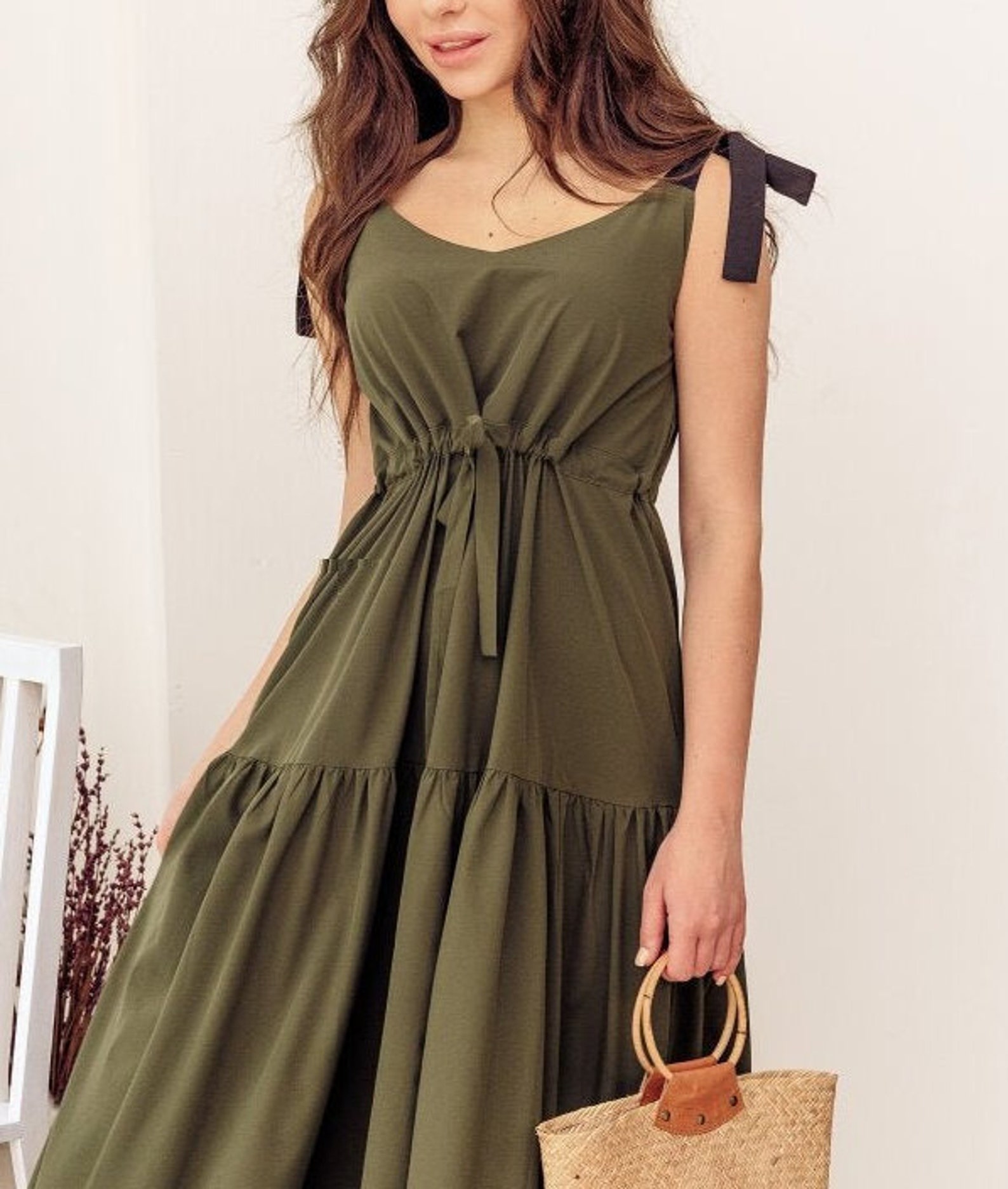 Khaki Sundress for Girls Summer Dress Casual Wear for Women Etsy