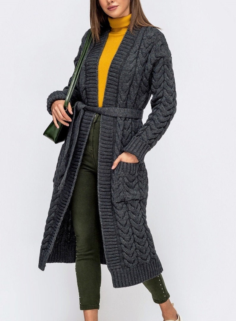 maxi cardigan wool