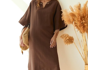 Flowy Maxi Summer Dress for Women - Natural cotton